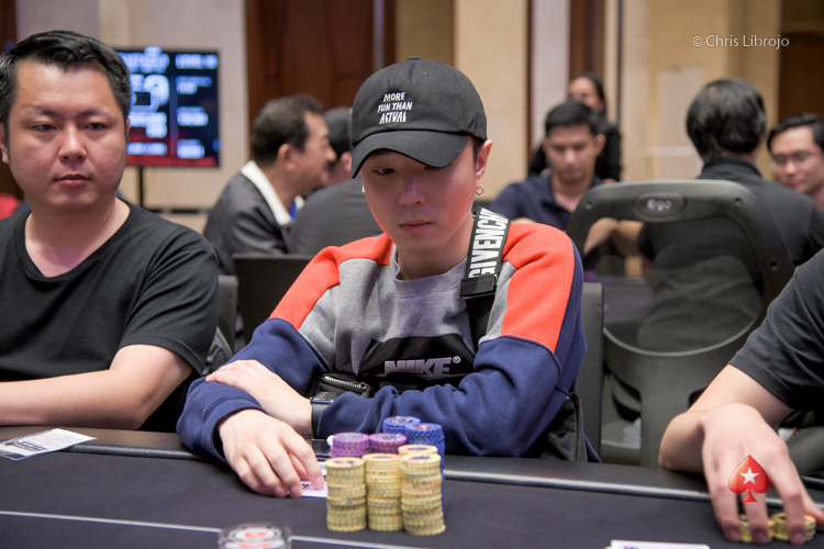 Manila Megastack 9 Day 1a chip leader Kyungkun Lee